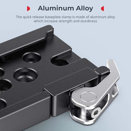 Image of SmallRig Quick Release Mount Plate for Arca-Type, Baseplate Clamp with 1 /4''-20 Threaded, 3 /8''-16 Threaded and Lever - 2143B
