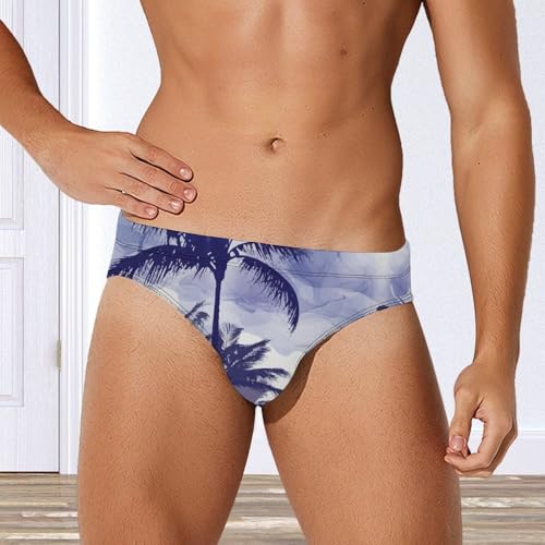 Palm Trees Mens Swim Briefs Quick Dry Swimming Trunks Training Swimsuit Low Rise Swimwear4