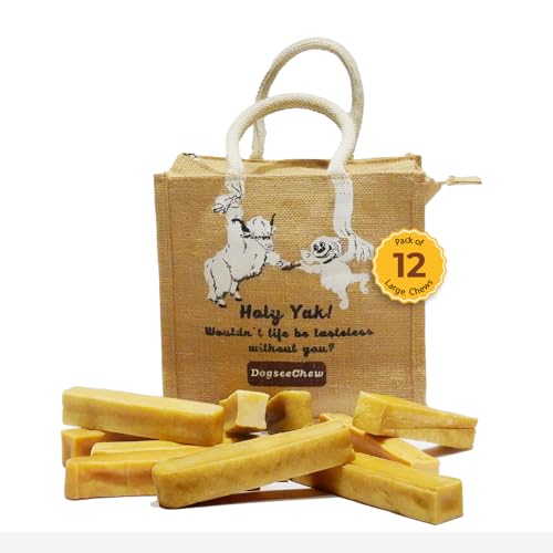 Dogsee Himalayan Yak Milk Dental Chews for Dogs Bulk Pack 3lb (Large – 12 Chews) | Made from only 3 Natural Ingredients | Tasty & Healthy Treats | Original Yak Chews for Dogs Dogsee Himalayan Yak Milk Dental Chews for Dogs Bulk Pack 3lb (Large – 12 Chews) | Made from only 3 Natural Ingredients | Tasty & Healthy Treats | Original Yak Chews for Dogs