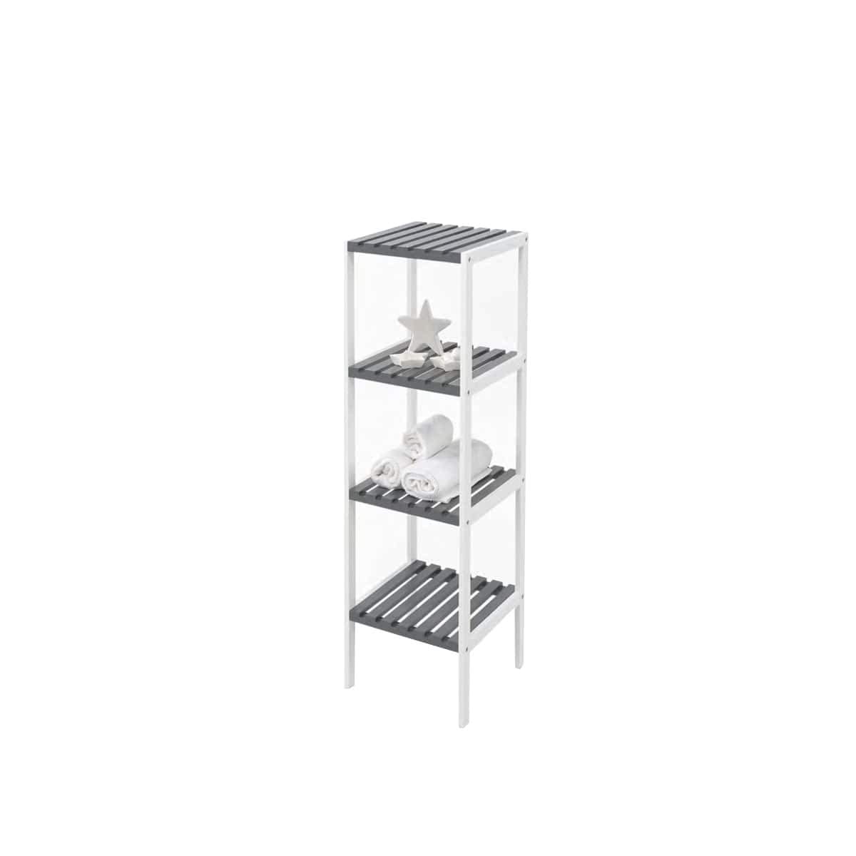 Kit Closet 2160021604 - estanteria de baño nature 4 baldas, gris/blanco, 110 x 34 x 33