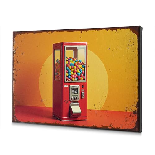 Toile déco Pâques bonbons vintage 30x40 cm motif rétro