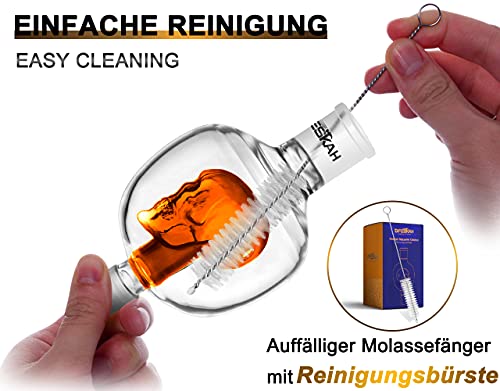 DFESKAH Shisha Molassefänger Totenkopf, Hookah 18/8 Schliff Molassefänger aus Glas, Universal Zubehör geeignet für… – Bild 8