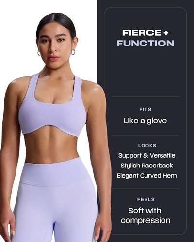 Image of Aoxjox Define Sculpt Racerback Sports Bra | women's workout fitness yoga crop tank, breathable fabric, 4-way stretch, moisture-wicking, gym essential
