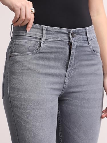 Image of Urbano Fashion Women's Mid Rise Bootcut Washed Jeans Stretchable