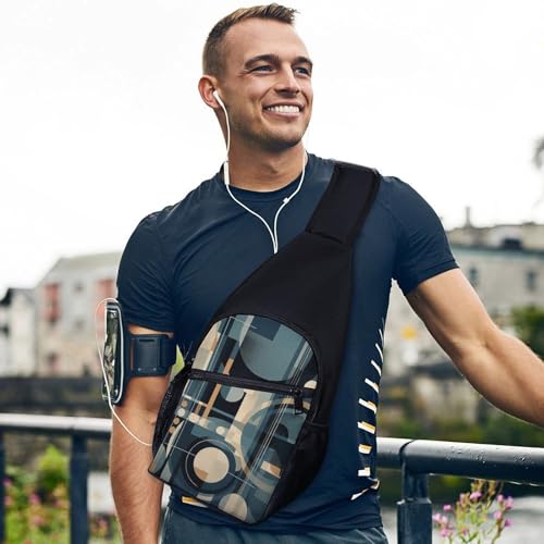 Sling bag para mujeres y hombres con patrón tribal azul miniatura 6