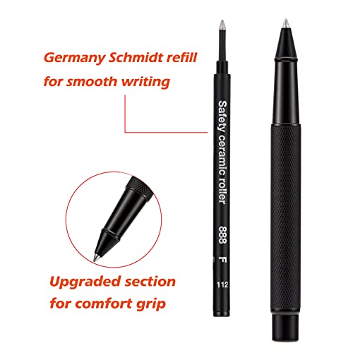 Image of Hongdian Matte Black Forest Rollerball Pen with Schmidt Black Ink Refill, Classic Design with Metal Case for Business Signature