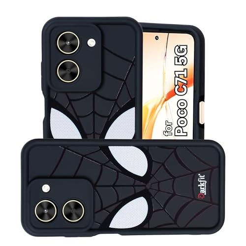 Image of DARKFIT Back Case Cover Compatible for Poco C71 5G | Silicone Case | Camera & Body Protection| Shock Proof | for Poco C71 | Color Black