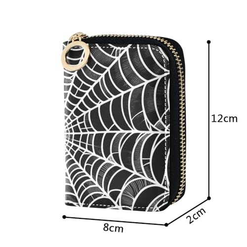Goth Spider Web RFID Credit Card Holder, Small Leather Zipper Card Case Wallet for Women Wallet Gift4