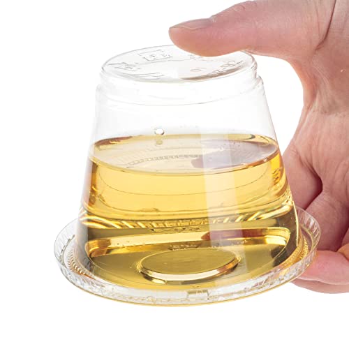 Image of Golden Apple Cup series, 9oz Clear Plastic cups with Flat lids no hole 50sets