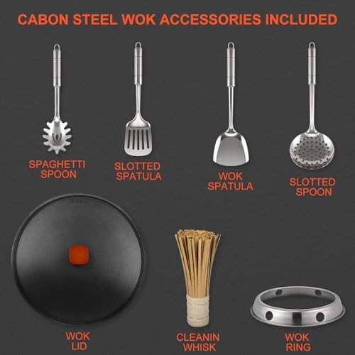 Wok-Pan-with-Lid-13-Nonstick-Wok-Carbon-Steel-Woks-Stir-Fry-Pans-Set-with-6-Cookwares-No-Chemical-Coated-Flat-Bottom-Chinese-wok-for-Electric-Induction-and-Gas-Stoves