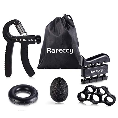 Hand Grip Strengthener Workout Kit 5 Pack, Rareccy Hand Grip Exerciser Set, Including