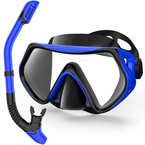 Snorkeling Gear for Adults, Dry-Top Snorkel Set...
