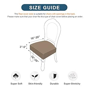 Genina Waterproof Seat Covers for Chairs Seat Covers for Dining Room Chair Slipcovers Kitchen Chair Covers Dining Chair Covers