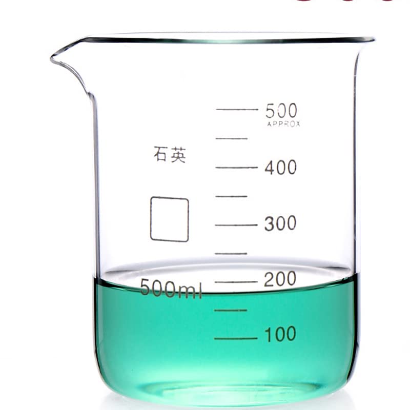 Tazza di misura in vetro trasparente della prova di resistenza ad alta temperatura del becher al quarzo, alta trasmissione della luce e resistenza alla corrosione (3000ml(1))