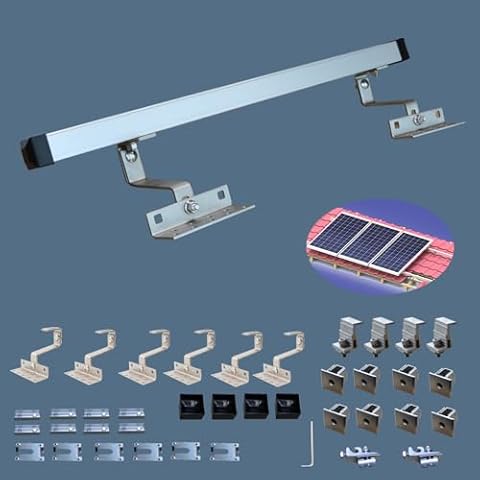 Solar Panel Mounting Bracket Kit to Metal Roof Sloped or Flat Pitched Tile Shingle Roofs for 1-4pcs Solar Panels Dual Adjustable Cover