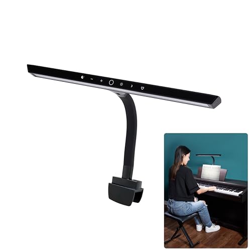 AETEE Piano Light for Digital Piano and Grand Piano Professional Led Clip lamp with Ambient Light Favorite Mode Piano Lamps for Sheet Music Eye-Care 5 Levels Color Temperatures 5 Levels Dimming