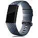 RIOROO Compatible para Fitbit Charge 3 Correa Charge 4 Pulsera，Correa Deportiva para Mujer Hombre Recambio Band Silicona,Azul tormenta