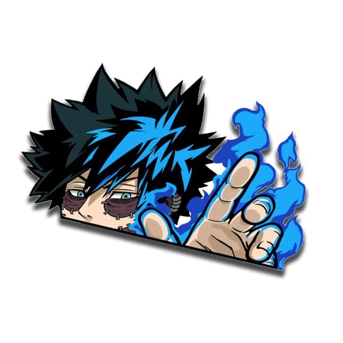 Omakemi (5.1'') For Fighting Peeker Car Stickers Anime Anti-Scratch Motorcycle Helmet Caravan Campervan Windshield Decor (Blue) #TOP1