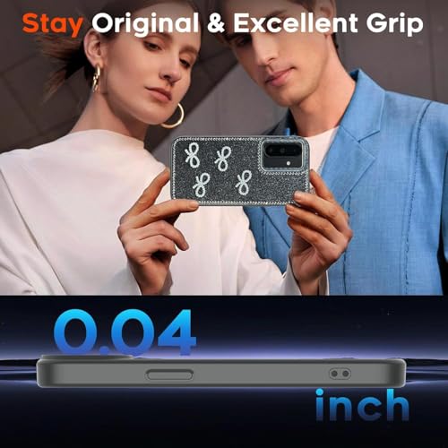 Image of DIZORO for Samsung Galaxy A36 5G case,Cute Bow Tie Aesthetic Phone Case,Trendy Slim Hard IMD Shockproof Protective Bumper Designer Phone Back Cover for Women Girls - Black