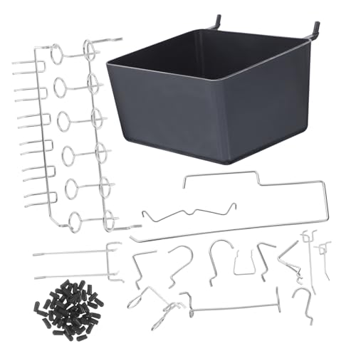 OUNONA Pegboard Hooks Set 120 Pieces Assorted Utility Hooks Tool Storage for Garage Workshop and Home