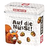 Game Factory 646273 Auf die Nüsse, das knackige Würfelspiel, Mini-Spiel in handlicher Metalldose, Reisespiel, für Erwachsene und Kinder ab 8 Jahren