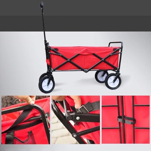Carro plegable para compras al aire libre, carrito de camping, carro de empuje en tierra, carro de supermercado plegable, durable miniatura 3