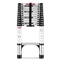 Wolec 12.5 FT Telescoping Ladder, Adjustable Multi-Purpose Collapsible Extension with Stabilizers, Heavy Duty 330 lbs Max Capacity, Ideal for Home and Outdoor Work,Silver