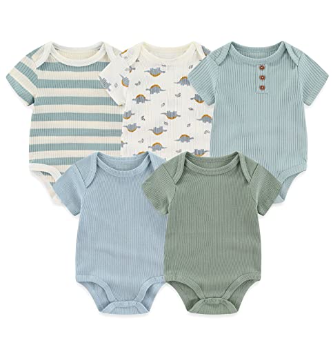 Chamie Newborn Baby Bodysuit Kurzarm für Baby Jungen und Mädchen 0-12M,...