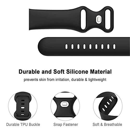 Image of 20MM Silicone Watch Band Strap & Double Lock Buckle Compatible with (ONLY 20mm Lugs Size) Noise X-Fit 1, Amazfit GTS 2 Mini, Amazfit Bip,Amazfit GTS,Galaxy Watch Active 2(44MM) (Grey)