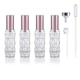YoHyien 4 Piezas Atomizador Perfume Recargable 10ml, Bote Colonia Viaje Rellenable, Pequeño Pulverizador Perfume Recargable, Decants Perfumes de Vidrio, Mini Frasco Colonia Portátil (Oro Rosa)