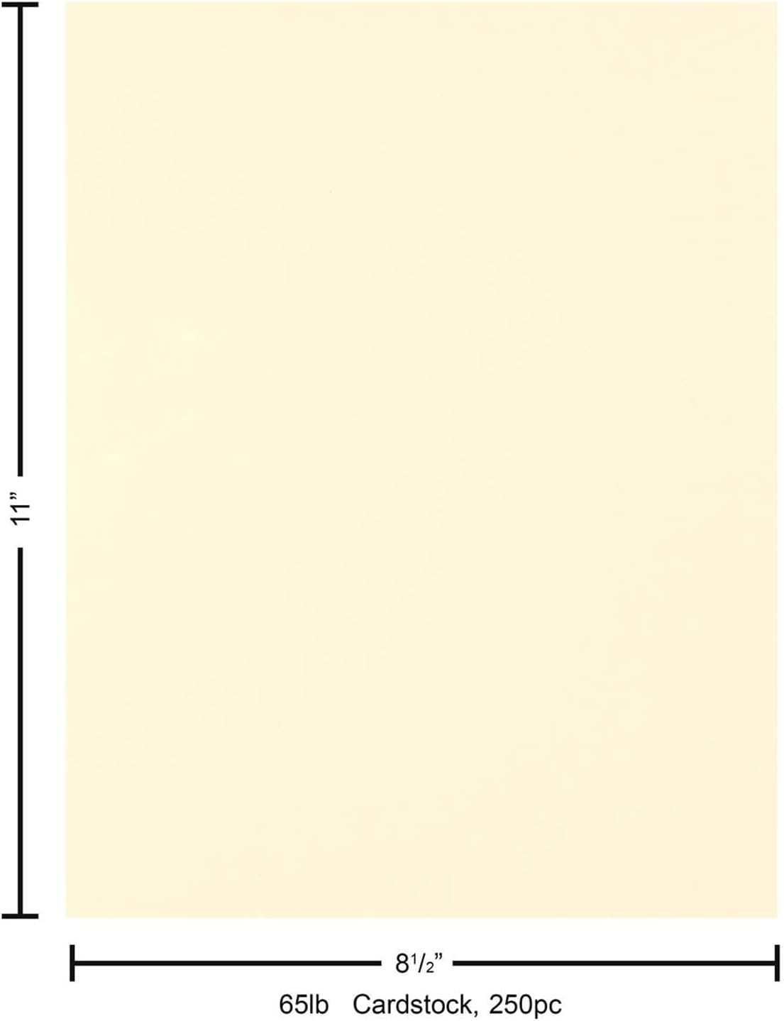 PA Paper Accents Smooth Cardstock 8.5" x 11" Cream, 65lb colored cardstock paper for card making, scrapbooking, printing, quilling and crafts, 250 piece pack