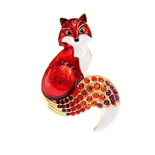 Broche renard haut de gamme au design vintage ciselé