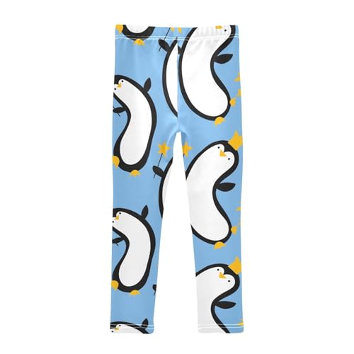 Birthday Penguin Girls Leggings,Workout Leggings for Girls Toddler Athletic Legging Size for 3-10T2