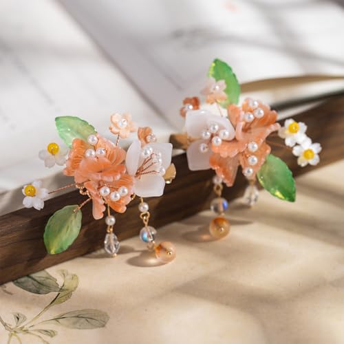 Juego de dos pinzas para cabello con diseño floral y cristales miniatura 3
