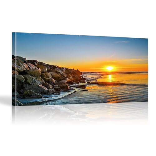 Paysage marin de coucher de soleil abstrait tableau décoration murale maison