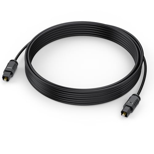 Optical Audio Cable 15 feet Digital Audio Optical Cable Ultra-Thin Cord Toslink SPDIF Fiber Optic Cable for TV Sound Bar Home Theater PS4 Xbox Samsung Vizio