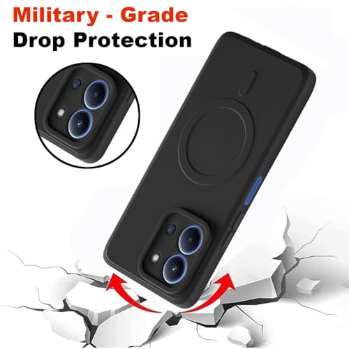 Image of Back Cover | MagFit Ring Design (Non-Magnetic) | Shockproof Case | Anti-Slip Grip | Raised Camera Edges | Slim Protective Case for Mi Redmi 15C 5G / Poco C85 5G (Matte Black)