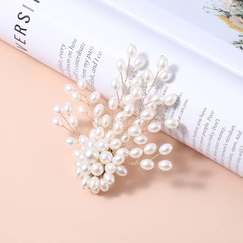 Image of Ymapinc 3.54Inch Pearl Brooches for Women,Bride Bridesmaid Wedding Decoration Brooches and Pins for Women Hats Bags Suits Dresses Accessories