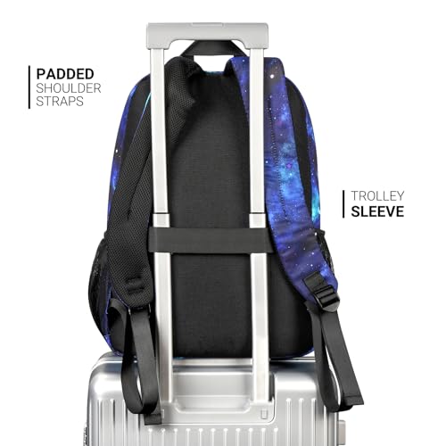 Image of ZORFIN 26L Backpack for College, and Travel: Water Resistant Bookbag - Cyberspace Galaxy