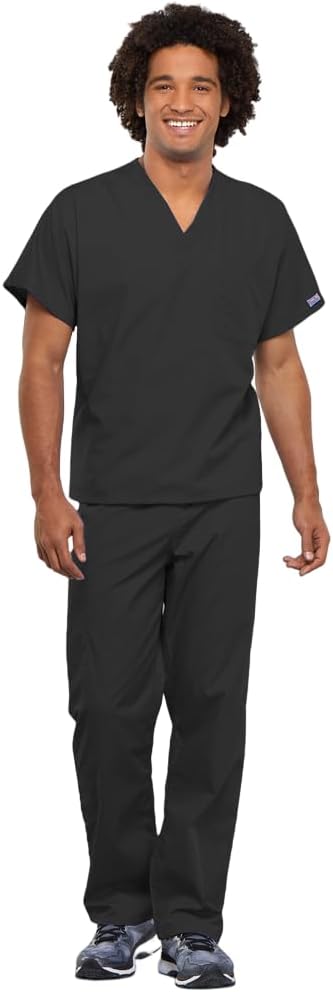 Cherokee Unisex Scrub Set for Men & Women, V-Neck Top & Drawstring Cargo Pant, Easy Care & Fade Resistant – CK00044C