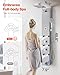 VEVOR Shower Panel Tower System with Rainfall Shower Head, LED, 49 in Brushed Stainless Steel Shower Column, 4-Function Faucet, Wall-Mount Rain Massage System with 6 Body Jets, Handheld, and Tub Spout