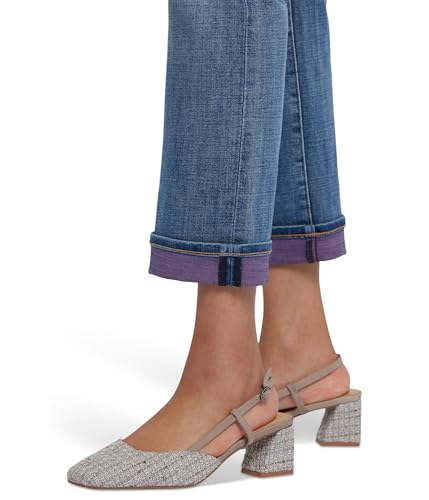 NYDJ Women's Marilyn Straight Ankle Color Cuff Jeans in Majorca Bay3