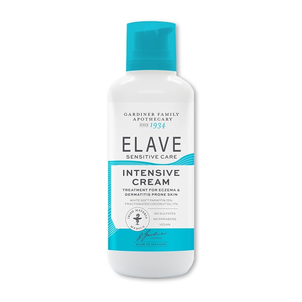 Elave Dermatological Sensitive Intensive Cream, 500g -With Soft White Paraffin & Fractionated Coconut Oil For Eczema, Severely Dry & Reactive Skin
