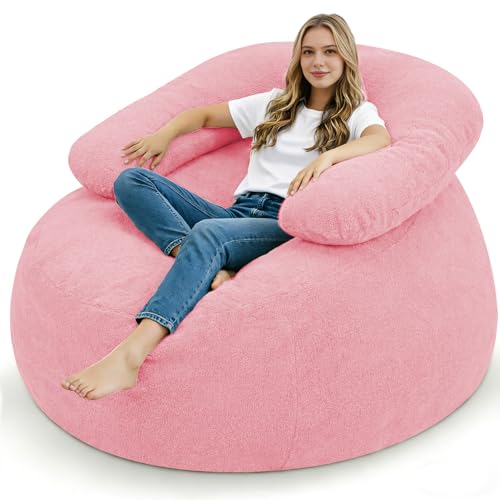 HABUTWAY Giant Bean Bag Chair, Oversized Beanbag Chair with Filler, Ultra Soft Teddy Fleec - image 1