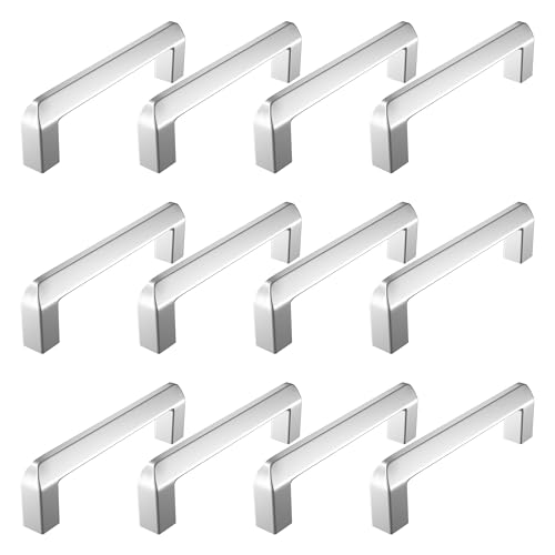 Image of Atlantic Triangle Pull Handle Stainless Steel Glossy (Chrome Finish) for Kitchen and All Types Wooden Furniture Doors, Total Length: 6.9 inches, Hole to Hole - 160 MM,Pack of 12 PCS