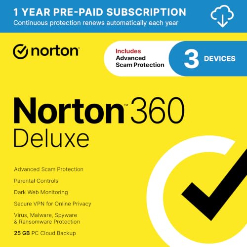 Norton 360 Deluxe Antivirus, 3 Devices, Auto-Renews [Download]