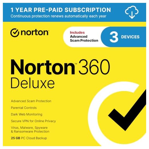 Norton 360 Deluxe, 2023 Ready, Antivirus software for 3 Devices with Auto Renewal - Includes VPN, PC Cloud Backup & Dark Web Monitoring [Download]
