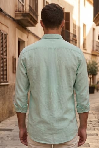 Image of Louis Philippe Men's Cotton Slim Fit Over Dyed Color Depth Comfortable and Durable Soft Handfeel Full Sleeve Solid Casual Shirt