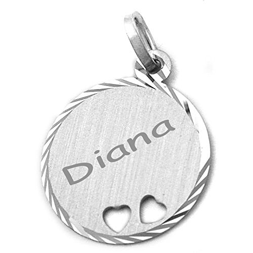 Anhänger, Gravurplatte rund 2 Herzen, Silber 925 mit Gravur Cover