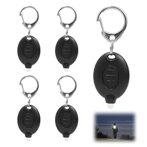 5 Pack Mini Llavero Led, Llavero Luces Pasaporte, Luz 12 Lumen Portátil Ultra Brillante Batería Llavero Antorcha, Para Iluminación De Emergencia, Negro Shell [Clase de eficiencia energética A+]